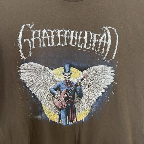 Life Clothing Co. GRATEFUL DEAD Brown Winged Skeleton Band T Shirt Distressed L - Picture 3 of 9